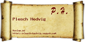 Plesch Hedvig névjegykártya